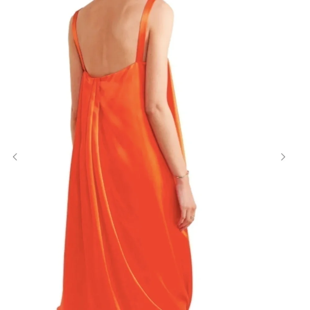 Temperley Orange Satin Darling Asymmetrical Draped Dress UK 8 US 4